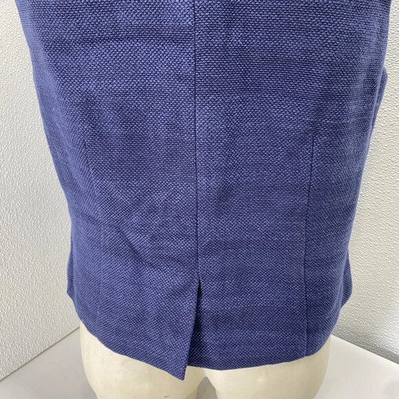 STAUD Brett Textured Cotton Twill Vest • Size L • Navy Blue - Picture 4 of 11